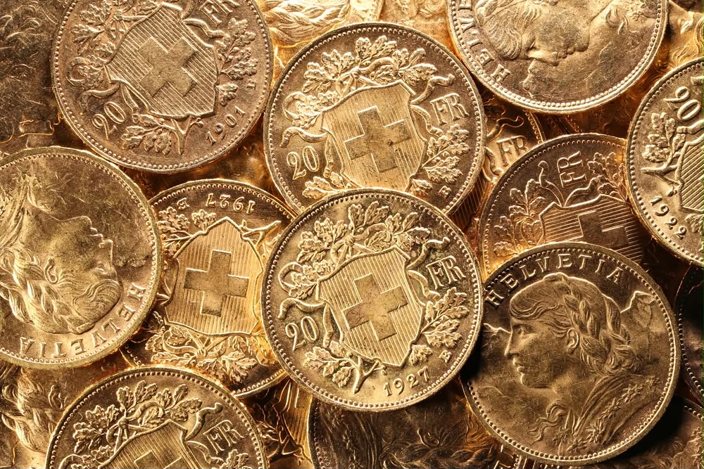 Schweizer Goldvreneli und Goldmünzen